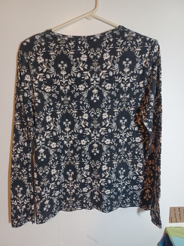 Croft & Barrow The Classic Tee Top Shirt Size L Long Sleeve Floral - Picture 5 of 7