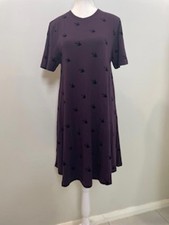 McQ Alexander McQueen Swallow Print T-shirt Dress In Deep Purple - Size S