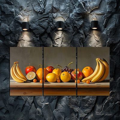 3pcs Fruit-Themed Oil Painting Wall Art Canvas Unframed/Framed