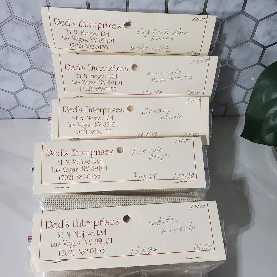 Lincoln Aida 14 Cross Stitch Fabric Pastel Color Lot of 5 - Image 3 of 4