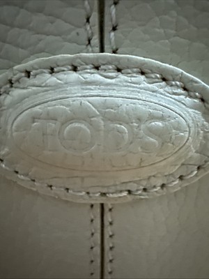 TOD'S, Schulter Tasche, Shopper, Vintage, Leder, Elfenbein