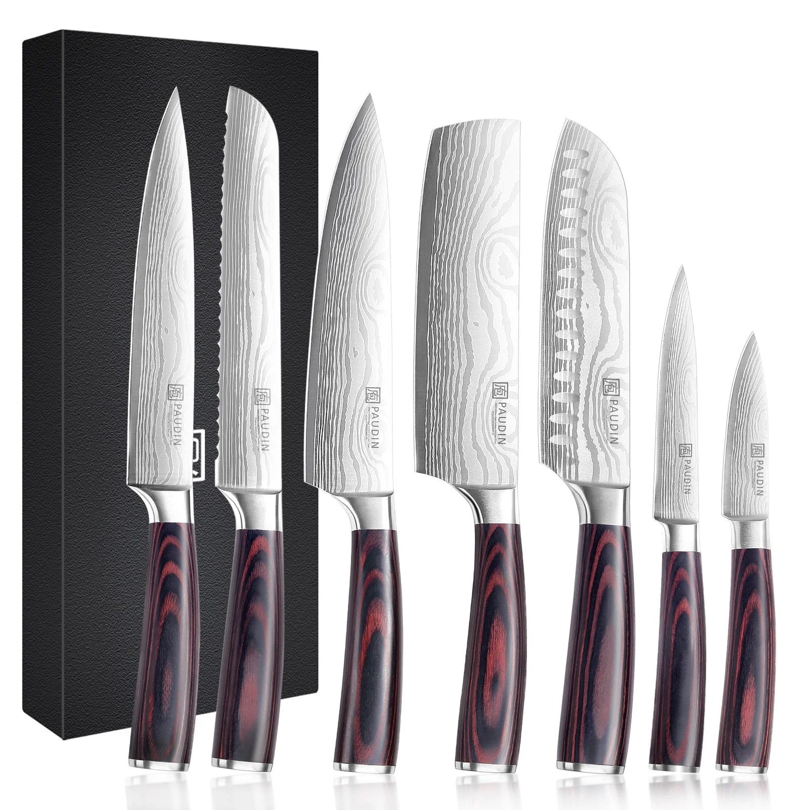Chef Set, 7 Pieces Kitchen Set, High Carbon Stainless Steel, Ultra Sharp Set,...