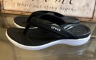 CROCS Women’s Crocband Flip Flops Thong Sporty Beach Sandals SZ 7 Black White — photo 2