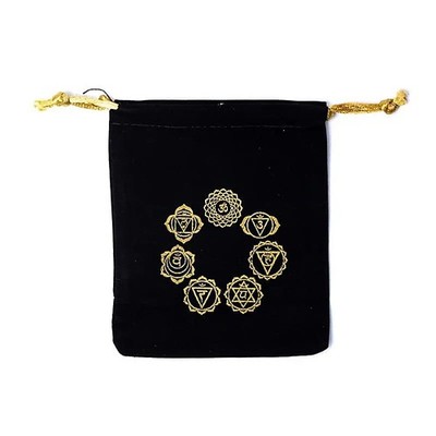 Samtbeutel 7 Chakra-Symbole -- 10x11cm online bestellen  Top Qualität sofort