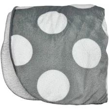 Circo Gray Big White Polka Dot Baby Blanket Sherpa Back Target Unisex Lovey EUC