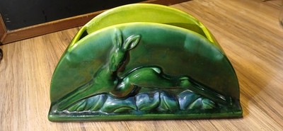 ROYAL HAEGER POTTERY LEAPING DEER LARGE PLANTER A FEW FLEA BITES