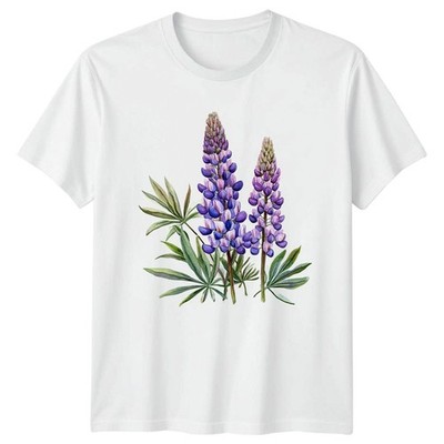 Lupine Blumen Botanical Floral Herren T-Shirt Damen Tee Grafik Unisex Oberteil
