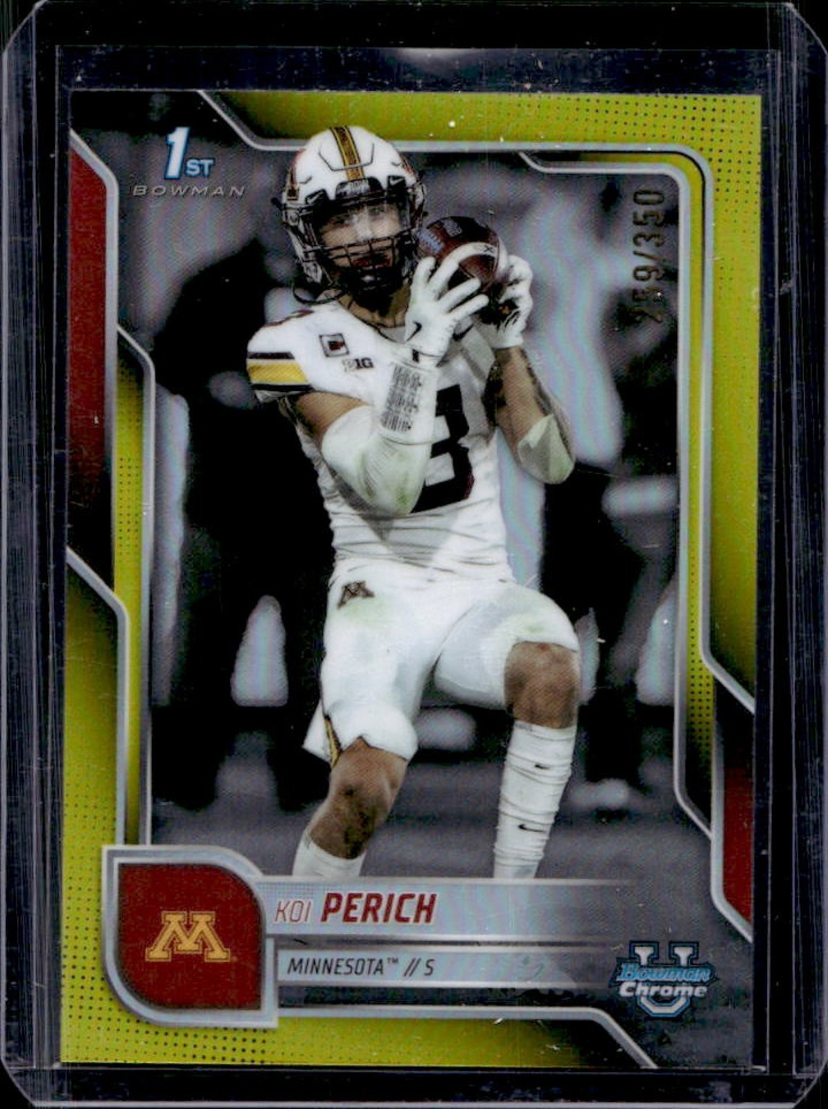 2025 Bowman Chrome University Koi Perich Yellow Refractor 1st Prospect #/350