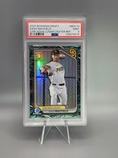PSA 9 #'d 97/125 (RC) Kash Mayfield  Aqua Lunar Ref 2024 Bowman Chrome Draft SD