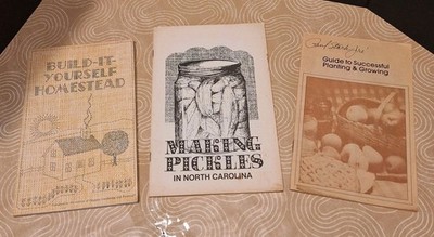 A Lot Of 3 Home Steading Books Pickling, Planting, Growing 80's 
