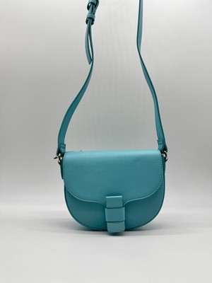 On 34th Holmme faux-leather small saddle crossbody bag -SEA SPRAY / AQUA~