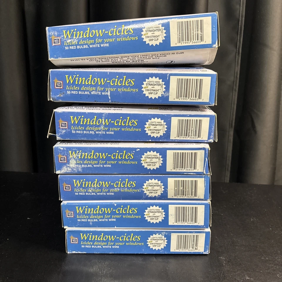 Indoor Window Electric Icicles 7 Boxes (50 light each) Red Christmas 6 New 1 Use - Image 4 of 4