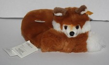 Vintage STEIFF Xorry Fox Curled Lying Plush Stuffed Animal Toy 070051
