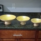 3 Tier Tiered Wood Fruit Bowl Stand, Brown Matte Solid, 9 in — photo 2