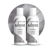 2 Pack Adore Semi Permanent Hair Dye Color 4oz 155 Titanium