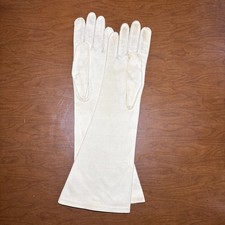 Vintage Shalimar Cream Evening Gloves Size 7 Formal Opera Gloves