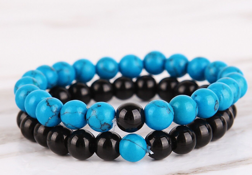 Bracelet de perles Howlite blanche et Laiton, Sur mesure pour Homme ou Bracelet de perles Howlite blanche et Laiton, Sur mesure pour Homme ou