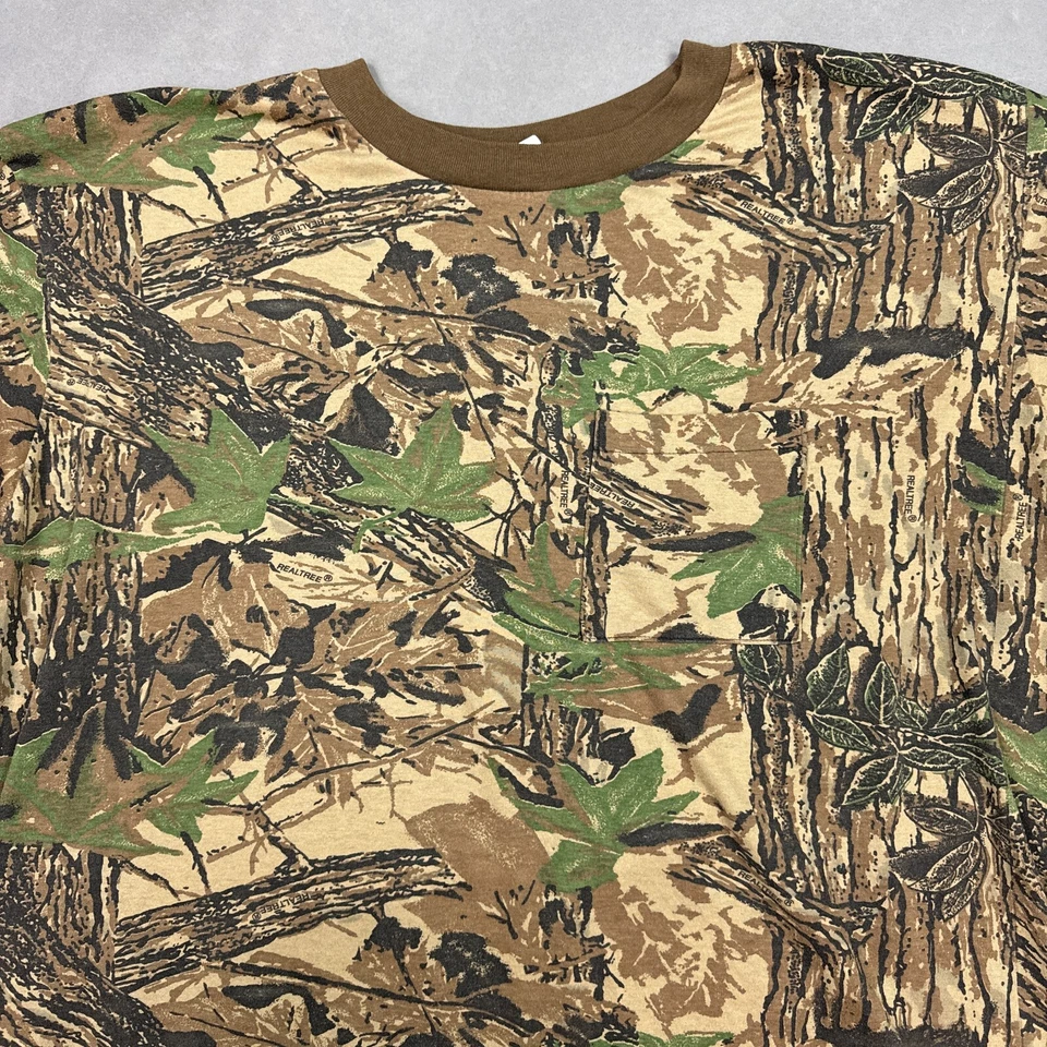 Vintage Realtree Shirt Mens XXXL Brown Crew Neck Made In USA Read Description - Image 2 of 4
