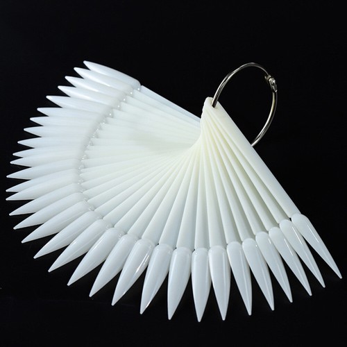 50 PCS Nail Color Card Fan Shape Tips Press-on False Nails Sample Display - Picture 9 of 12