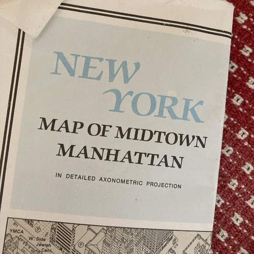 Vintage 1980-1981 New York City Anderson Isometrische Karte Midtown Manhattan selten - Bild 1 von 12