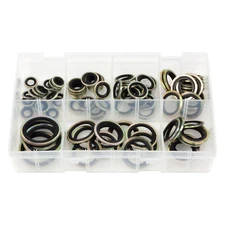 91Pcs Assorted Box of Bonded Seal Washers Dowty Washers BSP  (1/8 - 1" BSP)