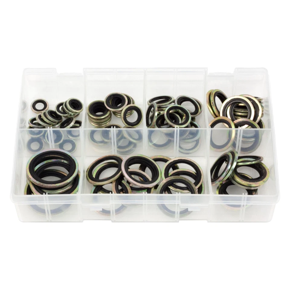 DH & JS 91Pcs Assorted Box of Bonded Seal Washers Dowty Washers BSP (1/8 - 1" BSP)