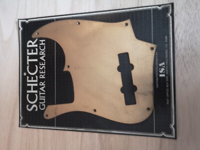  SCHECTER Guitar Research Pickguard für Jazz-Bass , NOS, Anodized Aluminum, Gold