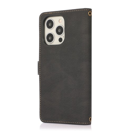 Funda protectora abatible con ranuras para tarjetas de crédito billetera con soporte de cuero con cordón para Apple iPhone - Imagen 3 de 49