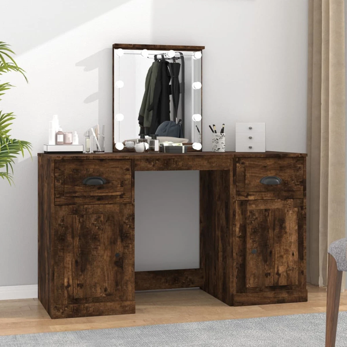 Dressing Table with Smoked Oak 130x50x132.5 A7Y8 eBay