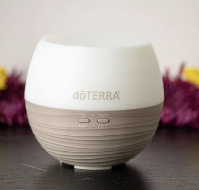 doTERRA Petal Aroma Diffuser plus 3 bottles of oil - White & Beige