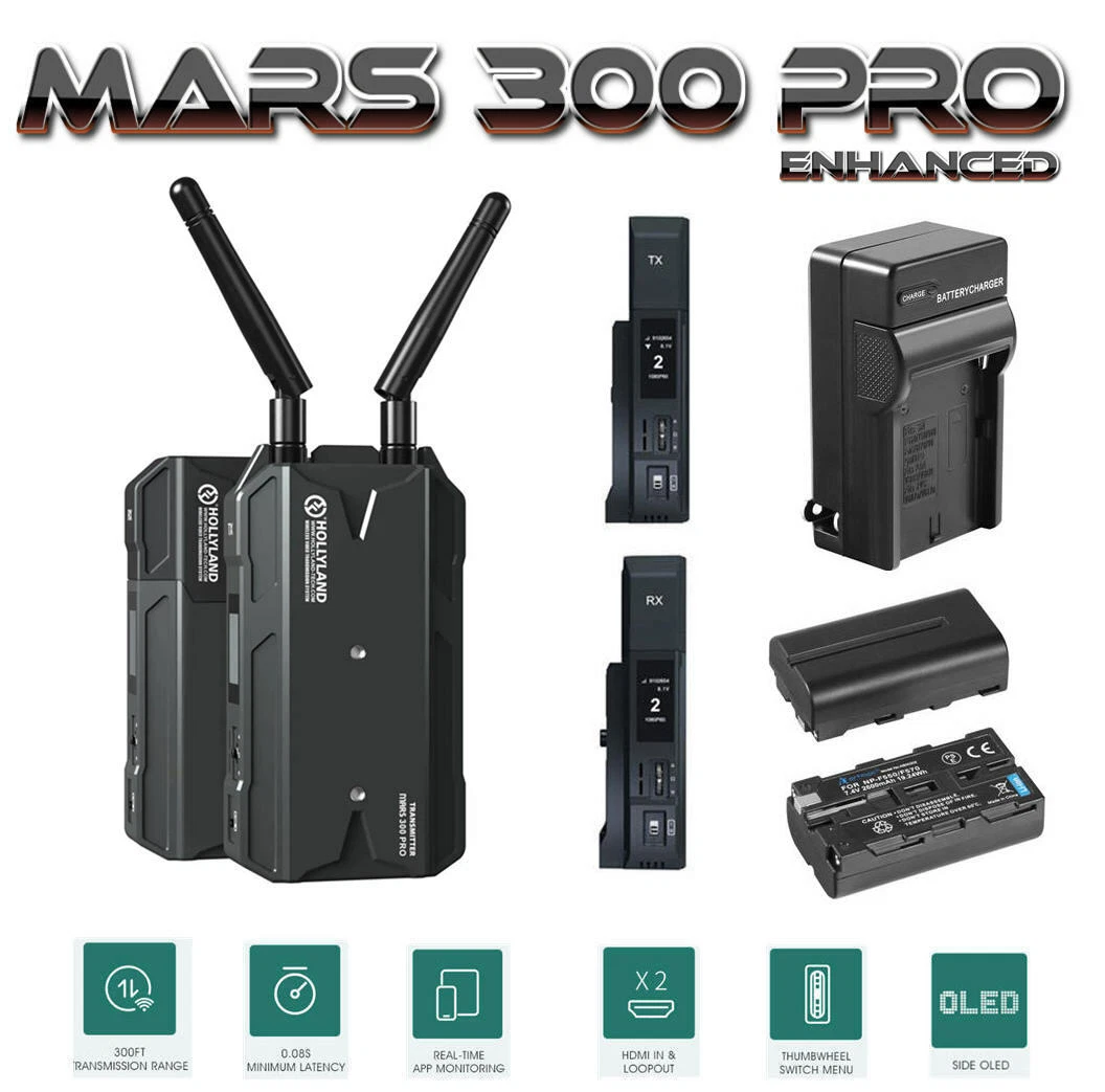 Hollyland Mars 300 PRO Enhanced 300FT Dual HDMI Wireless Video Transmission