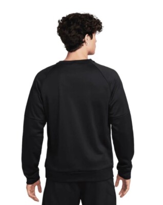 Mens Nike Therma Fit Pullover Poly Fleece Knit Crew Neck Sweatshirt Black |  eBay UK