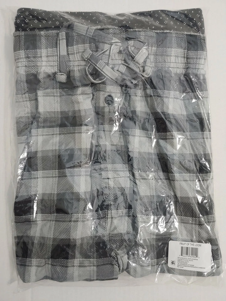 Paquete de 2 pantalones cortos Fruit of the Loom para dormir Beyond Soft Knit negros para hombre M-5XL Foto 3 de 4