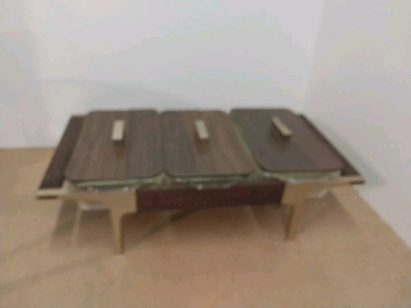 Fire King Mid Century Warmer Wooden Set 3 Loaf Pan Clear Glass 409 9x5x2 1/4 A8