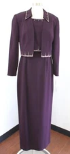 NWT Daymor Couture Aubergine Purple Evening Dress & Jacket Mother of the Bride 8
