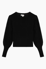Habitual Kids Girl's Puff Sleeve Black Sweater - Big Kid