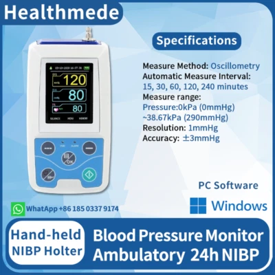 ABPM50 Arm Ambulatory Digital Blood Pressure Monitor 24hours NIBP Holter