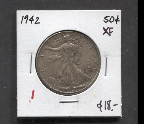 1942-Liberty Walking Half Dollar-XF