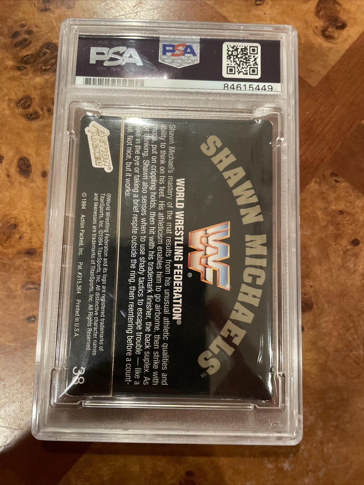 1994 Action Packed WWF - #38 Shawn Michaels - Picture 2 of 2