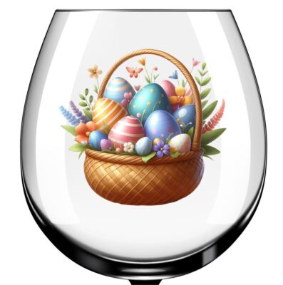 X12 Ostereier Korb Glas Vinyl Aufkleber Sticker Farbe cr286