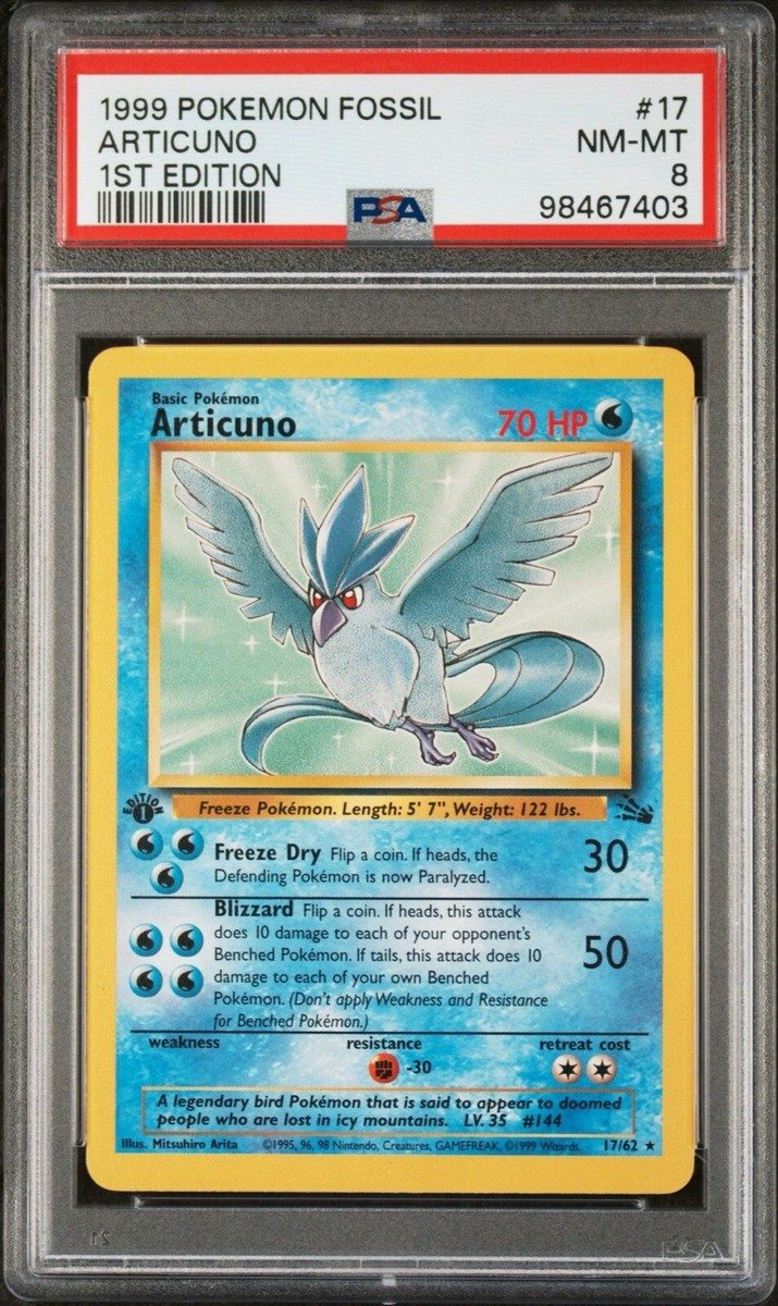 1999 Pokemon Fossil 1st Edition Articuno #17 PSA 8 (57) | eBay