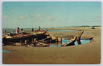 Shipwreck USS Intrepid Long Beach Peninsula WA Navy Ship c1950s Vtg Postcard A14