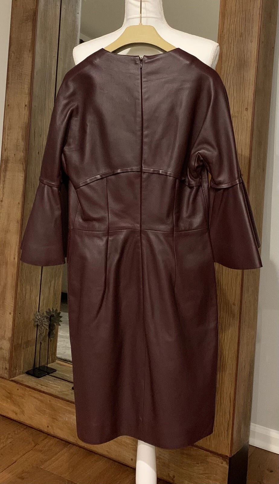 Autentico abito in pelle da passerella Alexander McQUEEN nuovo con etichette M IT42 $5965