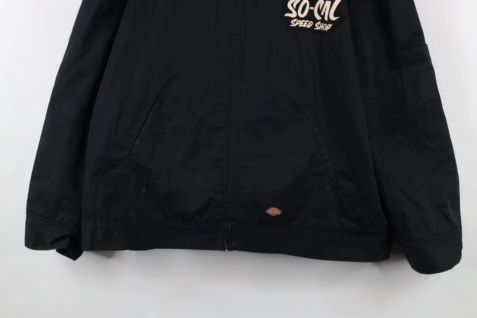 Vintage Dickies Mens 2XL Faded Quilted So Cal Speed Shop Skeleton Bomber Jacket - Image 3 of 4