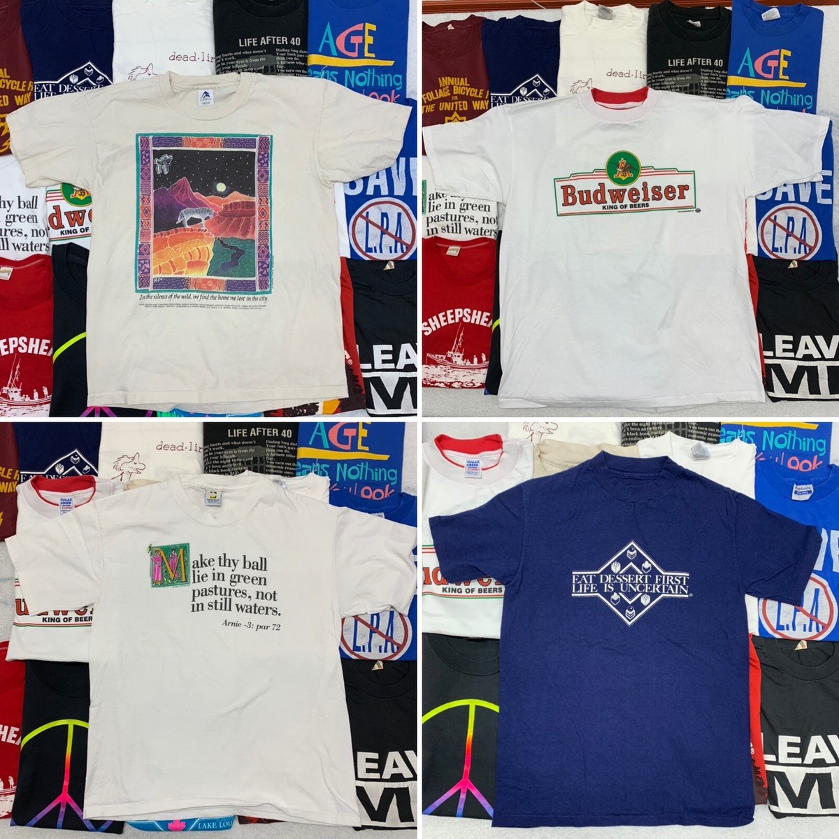 Lot De 15 T-shirts Vintage XL Motifs Groupes & Films - Années 90, Coton, Idéal Revendeurs Ou Collection