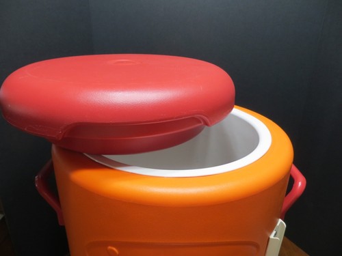 HTF 23" RETRO Igloo Orange 5-Gallon Heavy-Duty Beverage Water Cooler w/Stand - Picture 5 of 9