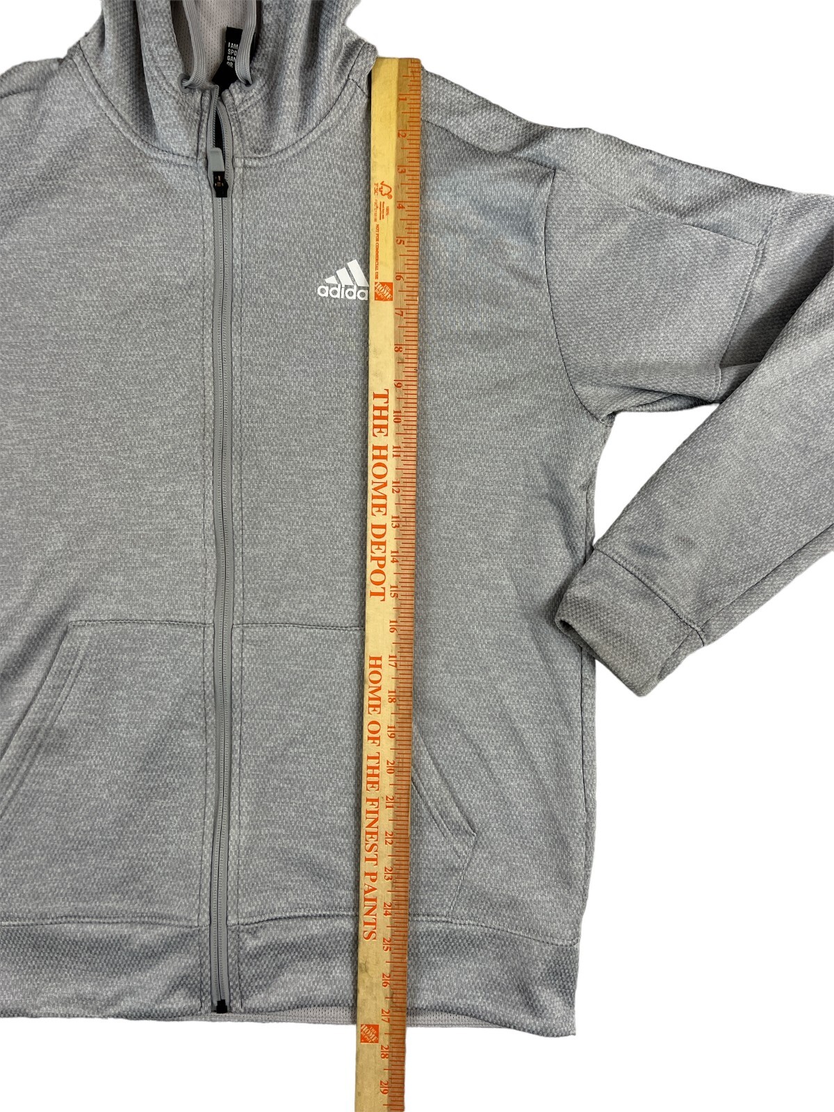 Adidas Climawarm Gray Zip Up Basic Jacket Size Me… - image 7