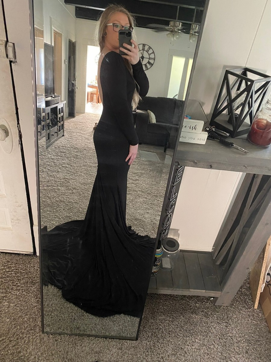 long sleeve red mermaid prom dress Elegant Mermaid Long Sleeves Red Prom Dress with Lace Online main image 0