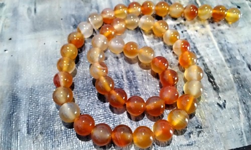 Natural Brazilian Carnelian, 8mm, Approx 47pce. Free postage. Oz Seller - Picture 3 of 3