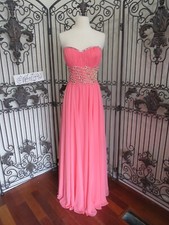 P293 MICHELLE K 0502 PINK SZ MED RHINESTONE  PROM HOMECOMING DRESS GOWN